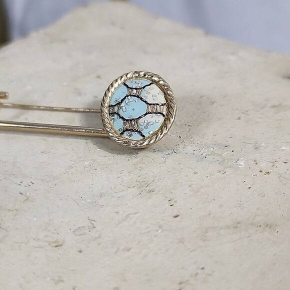 Vintage Confetti Clip~on Earrings and Safety Pin Style Brooch - Picture 8 of 8